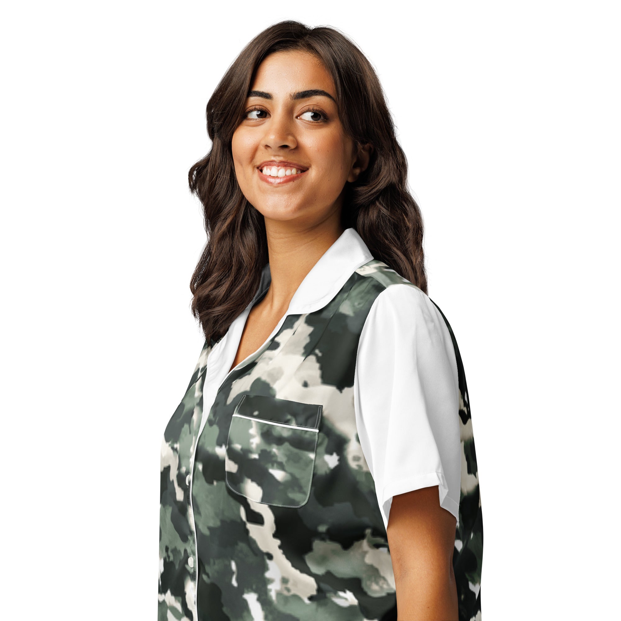 Camo - All-over print women’s short sleeve pajama top - MCM Merchandise