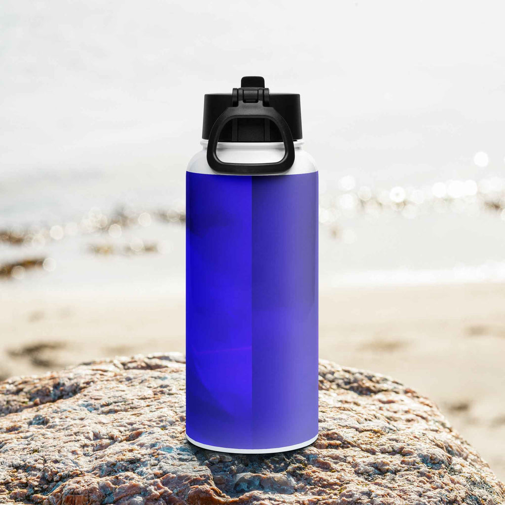 Stainless steel water bottle with a straw lid