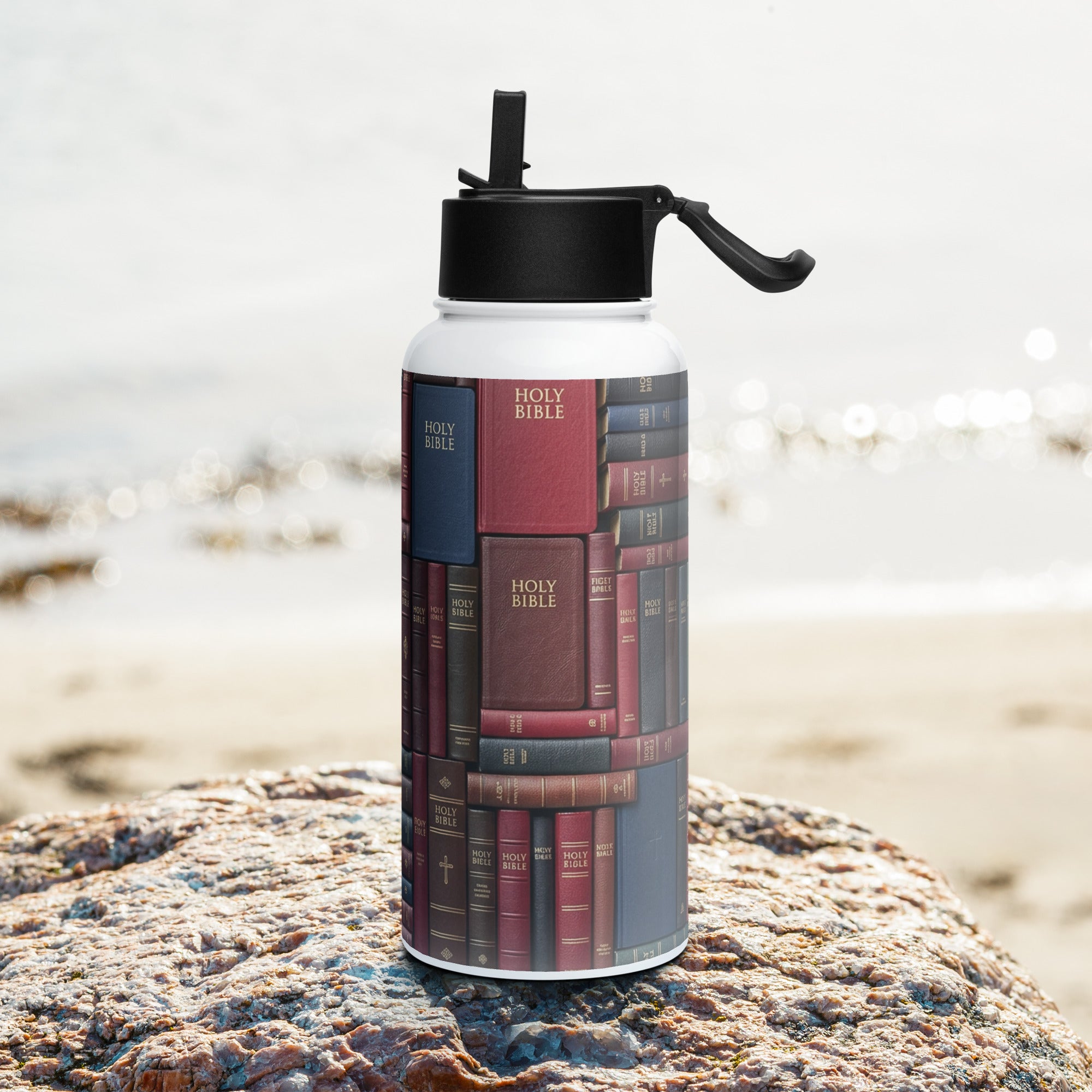 Stainless steel water bottle with a straw lid - MCM Merchandise