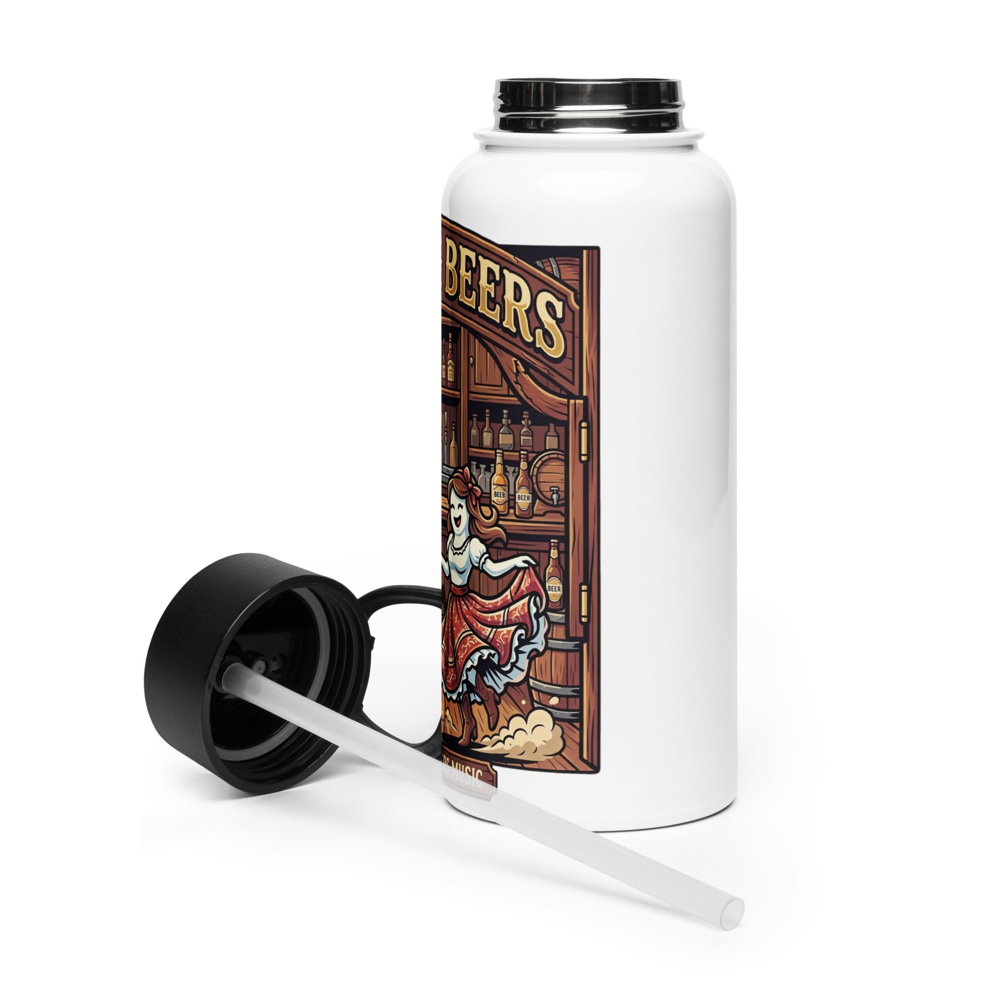 Stainless steel water bottle with a straw lid - MCM Merchandise
